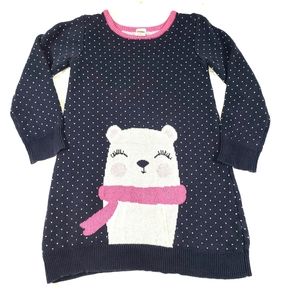 Gymboree blue sweater dress with cute bear